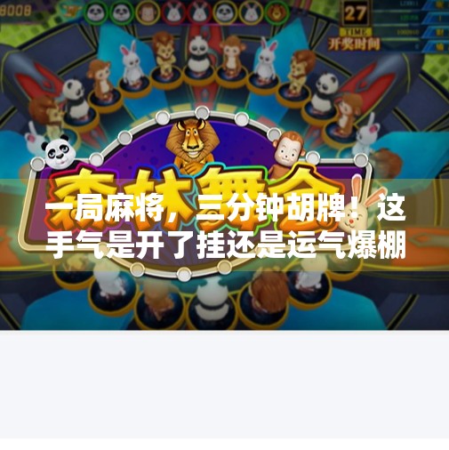 一局麻将，三分钟胡牌！这手气是开了挂还是运气爆棚？